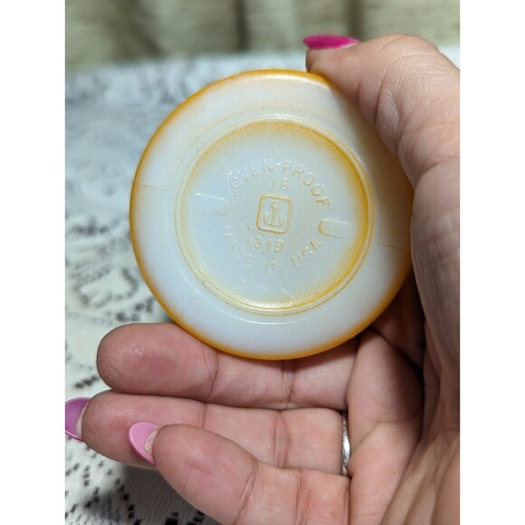 Vintage Kimberly Diamond Anchor Hocking Fire King Glass Set of 2 Mugs  Green Red - Picture 10 of 12